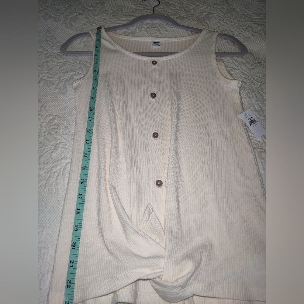 Old-Navy Rib-Knit Tie-Front Tank Top for Girls size XL (14) - Picture 7 of 8
